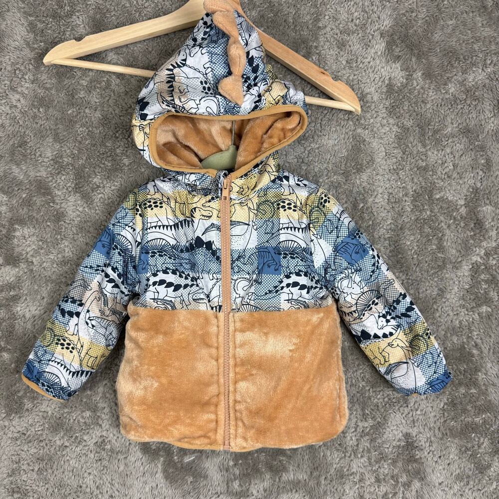 Mick Mack 24 Months Baby Jacket Fleece Plush Dinosaur Hood 18-24 2T